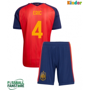 Spanien Eric Garcia #4 Replik Heimtrikot Kinder WM 2026 Kurzarm (+ Kurze Hosen)